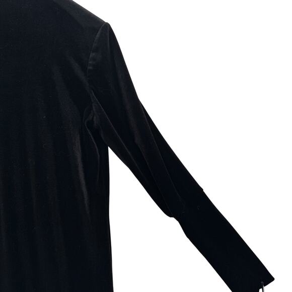 Hera Velvet Duster Open Front Sweater Womens M Black Elegant Loungewear Comfort - Picture 9 of 10